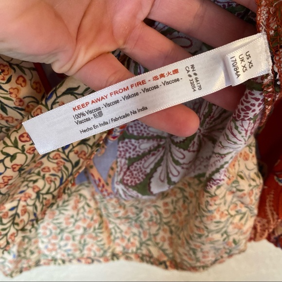 Anthropologie Sonrisa Paisley Floral Blouse Size XS - Picture 9 of 10